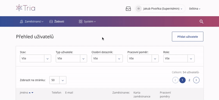 Návod na přiřazení role Správce docházky k pozici